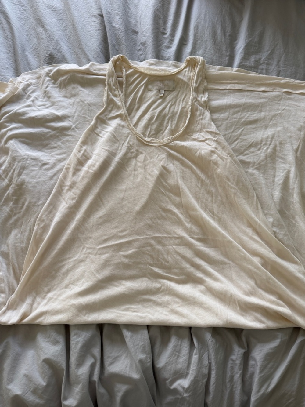 THE GREAT. Cream racer back nightgown